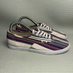 VANS Authentic Lowpro Skate Shoes Athletic Women’s Size 8 Blanket Stripe